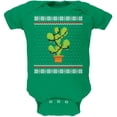 thumbnail image 1 of Cactus Prickly Pear Tree Ugly Christmas Sweater Soft Baby One Piece Kelly Green 18-24 M, 1 of 1