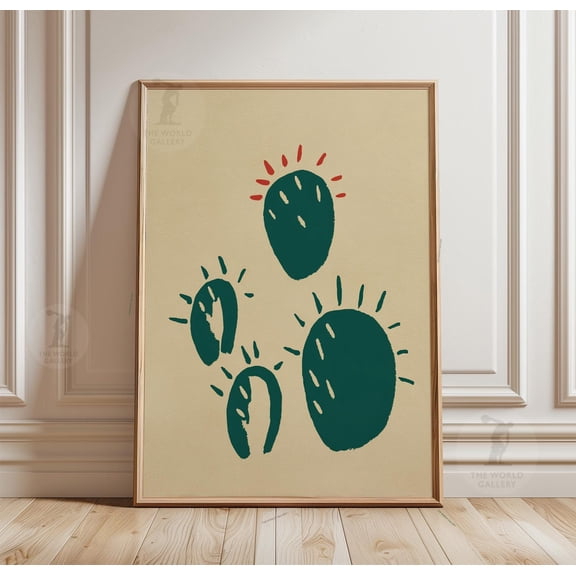 Cactus Print Abstract Desert Wall Art Minimalist Botanical Illustration