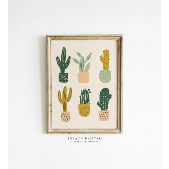 Cactus Print Desert Western Aesthetic Cactus Illustration Wall Art Southwestern Decor Cactus Wall Art Plant Lover Gift Home Decor Wall Art, Modern Wall Decor, 8x12 UNFRAMED
