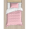 thumbnail image 1 of Cactus Print Duvet Cover Set, Silhouettes of Llama and Plantation Meadow Animal Art Design, Decorative 2 Piece Bedding Set with 1 Pillow Shams, Twin Size, Pale Pink and White, by Ambesonne, 1 of 3