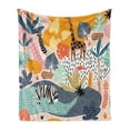 thumbnail image 1 of Cactus Print Soft Flannel Fleece Throw Blanket, Tropical Setting Illustrated with Colorful Forest Animals and Plantation, Cozy Plush for Indoor and Outdoor Use, 70" x 90", Multicolor, by Ambesonne, 1 of 5