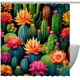 thumbnail image 1 of Cactus Printed Waterproof Shower Curtain Set with Hooks for Bathroom Decoration - Curtain Sets Included, 1 of 5