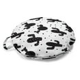 thumbnail image 1 of Cactus Round Floor Cushion with Handle, Monochrome Saguaro Succulent Botanical Continuous Pattern Plain Background, Pillow for Living Room & Dorms, 18" Round, Charcoal Grey White, by Ambesonne, 1 of 4
