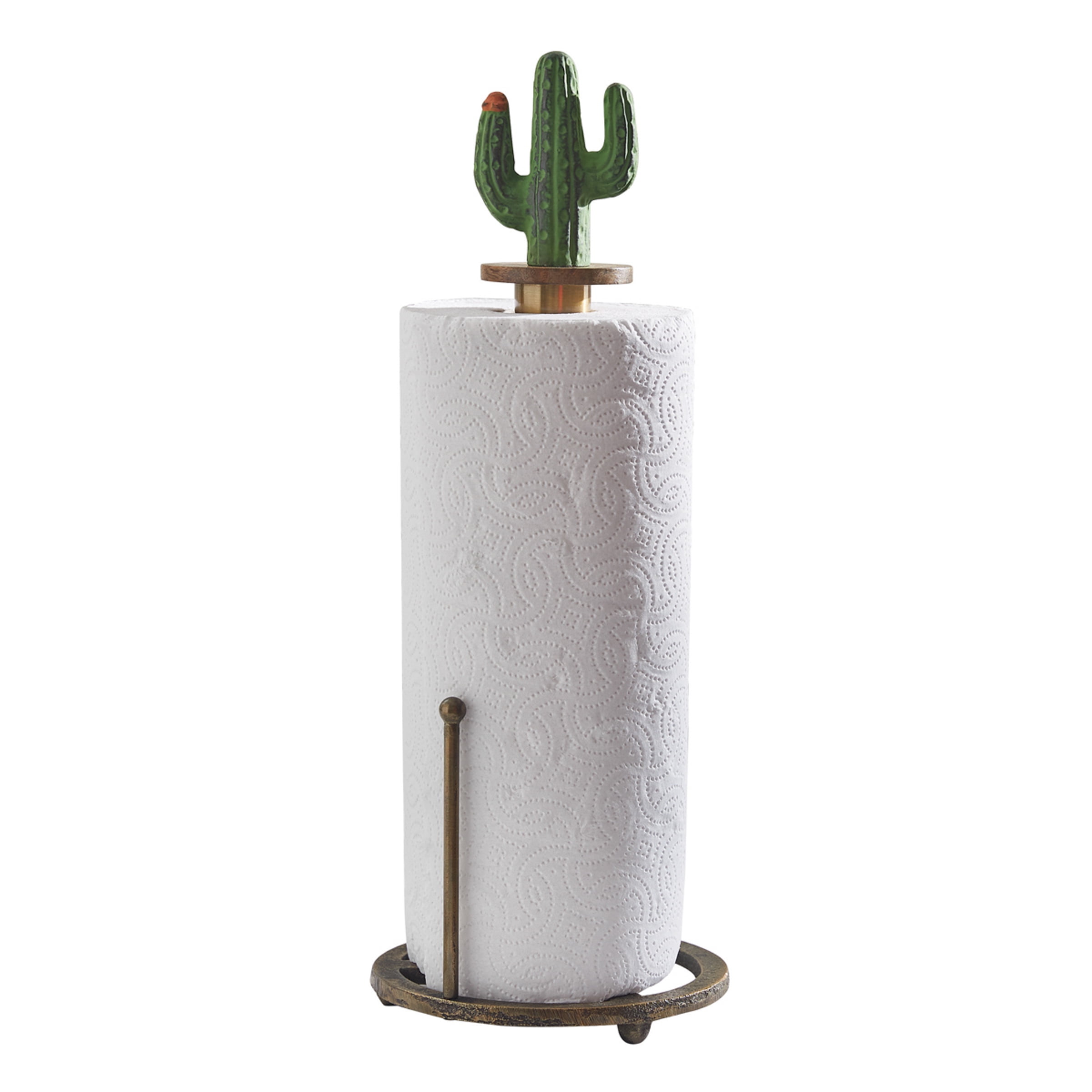 Golden Bronze Cactus Topper Paper Towel Holder