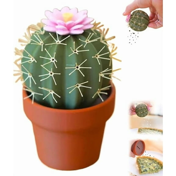 Cactus Salt and Pepper Shaker, 3D Printed Cactus Shape Salt and Pepper Grinder Set, Mini Cute Kitchen Spice Mill Shakers, Refillable Mini Cute Cactus Spice Containers for Kitchen Outdoor(1pcs)