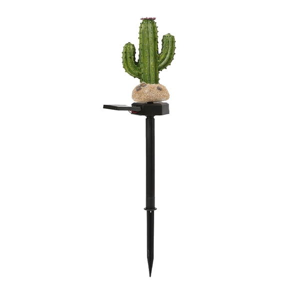 Cactus Shape Resin Bird Lamp Solar-Powered Outdoor Garden Stake Light Landscape Solar Light, Plant Path Light for Patio Yard Landscape Decoration