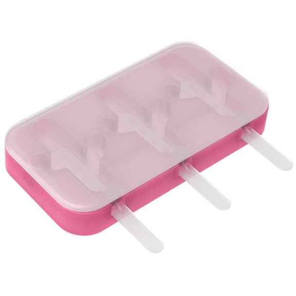 Cactus Shaped Ice Cube Tray with Lid, Stackable Non-Stick Silicone Ice Pop Molds, 3-Cavity BPA-Free Easy Release Ice Cube Mold for Kids, Reusable Ice Pop Maker for Freezer Fun