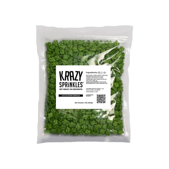 Krazy Sprinkles - Edible Cactus Shapes - Bold Cake Decoration, 1/2 Cup
