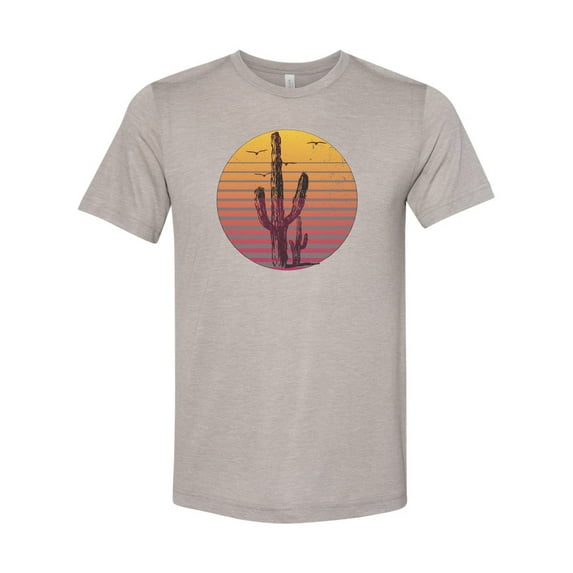Cactus Shirt, Cactus Sunset, Cactus Gift, Unisex Fit, Sublimated Design, Desert Shirt, Gift For Her, Cacti Lover, Western Shirt, Sunset, Heather Stone, MEDIUM
