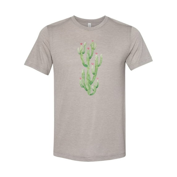 "Cactus Shirt, Watercolor Cactus, Cactus Tee, Sublimation, Unisex, Cactus Lover, Gift For Her, Soft Bella T, Cactus, Desert, Trendy, Nature, Heather Stone, LARGE"