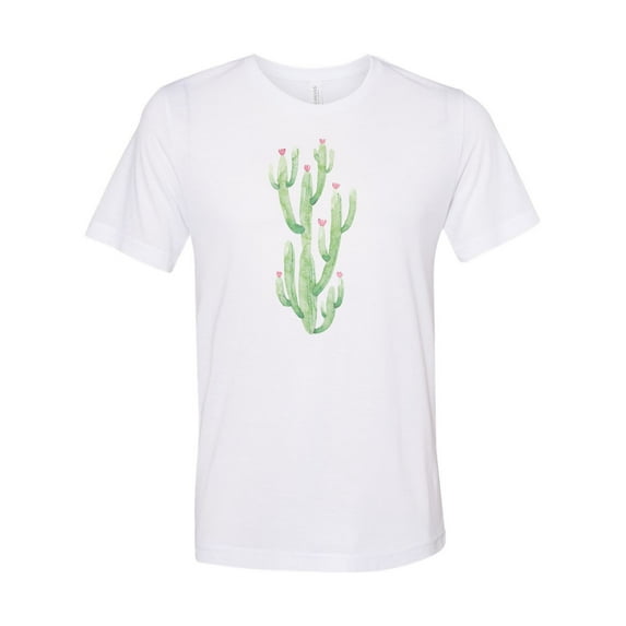 "Cactus Shirt, Watercolor Cactus, Cactus Tee, Sublimation, Unisex, Cactus Lover, Gift For Her, Soft Bella T, Cactus, Desert, Trendy, Nature, White, XL"