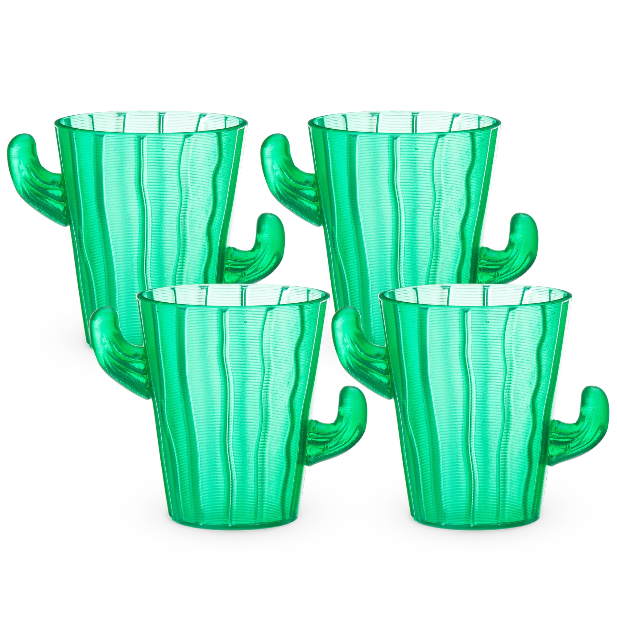 Cactus Set of Four Glass Cups