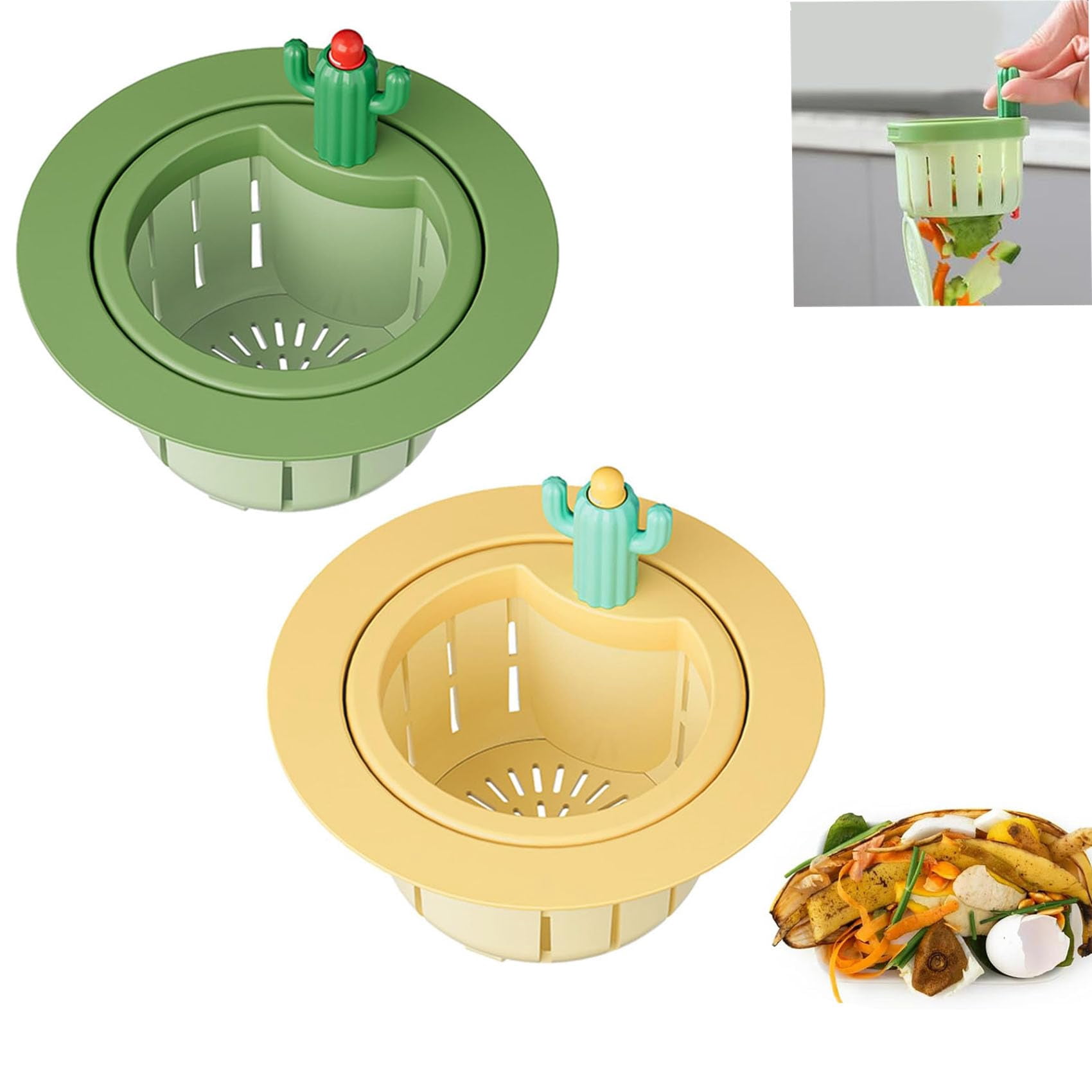 Cactus Sink Strainer Basket, 2026 Multifunctional Cactus Kitchen Sink ...