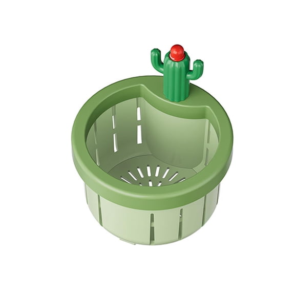 Cactus Sink Strainer Basket, Creative Press-to-Dump Kitchen Drain Filter with Handle, Anti-Clogging Food Waste Collector for Home