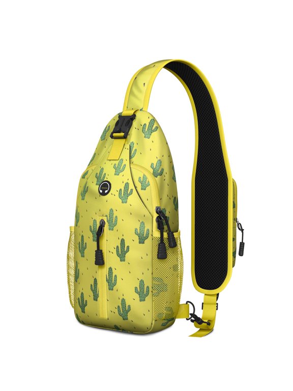 Cactus Sling Backpack, Lightweight Crossbody Daypack with Desert Cactus Art, Anti-theft Travel Bag for Outdoor, Hiking, Gym, Students, and Urban Daily Use