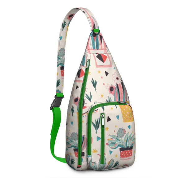 Cactus Sling Bag Crossbody Backpack,Chest Bag Travel Hiking Casual Daypack for Cycling Mountain Climbing
