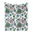 thumbnail image 1 of Cactus Soft Flannel Fleece Blanket, Colorful Pattern of Succulent Plants Tropical Exotic Foliage Natural Garden Design, Cozy Plush for Indoor and Outdoor Use, 50" x 70", Multicolor, by Ambesonne, 1 of 5