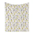 thumbnail image 1 of Cactus Soft Flannel Fleece Throw Blanket, Abstract Pattern with Botanical Elements Succulents and Flowers Little Triangles, Cozy Plush for Indoor and Outdoor Use, 50" x 60", Multicolor, by Ambesonne, 1 of 5