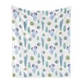 thumbnail image 1 of Cactus Soft Flannel Fleece Throw Blanket, Blue Botanic Desert Flowers Spikes Pattern Types of Sand Flower Art Desgin Print, Cozy Plush for Indoor and Outdoor Use, 50" x 60", Blue, by Ambesonne, 1 of 5