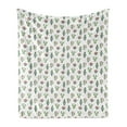 thumbnail image 1 of Cactus Soft Flannel Fleece Throw Blanket, Botanical Design with Prickle Desert Plants and Flowers Together Print, Cozy Plush for Indoor and Outdoor Use, 50" x 70", Vermilion Jade Green, by Ambesonne, 1 of 5