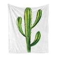 thumbnail image 1 of Cactus Soft Flannel Fleece Throw Blanket, Mexican Hot Desert Cactus Flower Plant Botanic Design Nature Cartoon Like Print Image, Cozy Plush for Indoor and Outdoor Use, 50" x 60", Green, by Ambesonne, 1 of 6