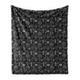 thumbnail image 1 of Cactus Soft Flannel Fleece Throw Blanket, Various Outline Style Prickle Plants on Chalkboard Look Background, Cozy Plush for Indoor and Outdoor Use, 60" x 80", Charcoal Grey White, by Ambesonne, 1 of 6