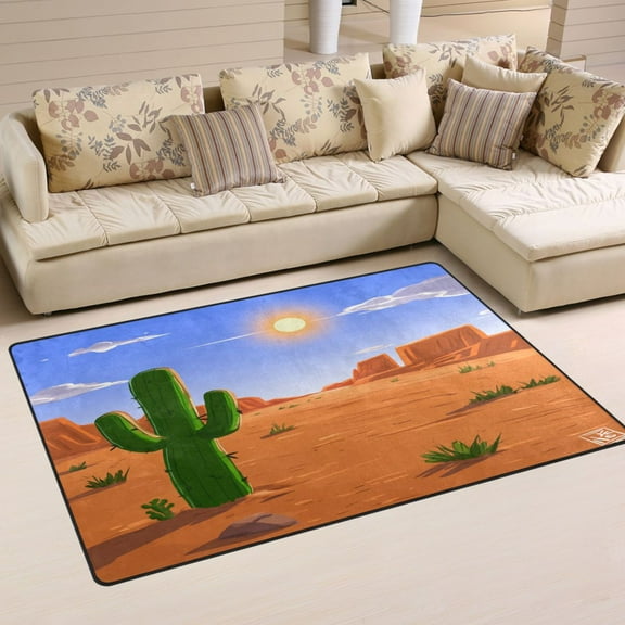 Cactus Soft Polyester Area Rug 31''x20'', Non Slip, Memory Foam, Water Absorbent