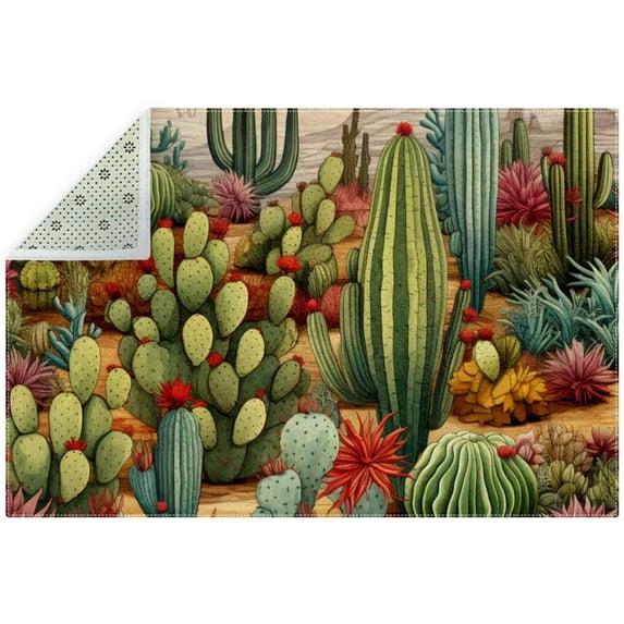 Cactus Soft Polyester Area Rug - Modern Floor Mat for Living Room, Bedroom, and Office Decor - Indoor Carpet for Home - 5x8 feet Grey Rug
