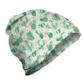 thumbnail image 1 of Cactus Spring Flower Unisex Beanie, Soft Toned, Hiking Outdoors, Laurel Green and Salmon, by Ambesonne, 1 of 1