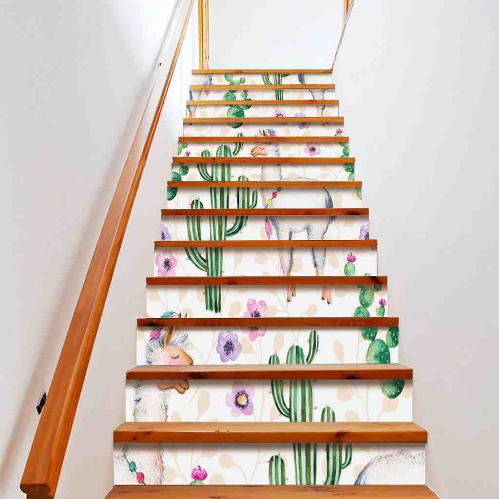 6x 3D Mosaic Stair Riser Decals Wall Tile Stickers Self Adhesive DIY Home Decor
