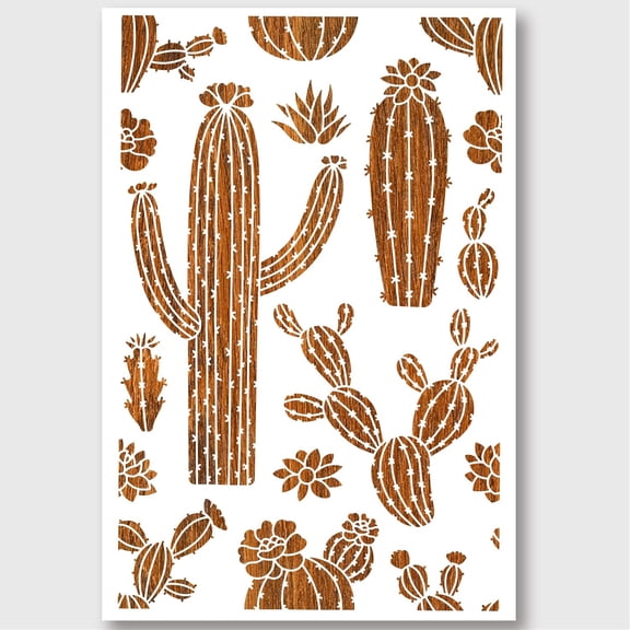 Cactus Stencil Reusable Summer Cacti Stencils Painting Templates DIY Art and Craft Painting Wall Stencils 23.615.8 Inch(6040cm)