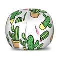thumbnail image 1 of Cactus Storage Toy Bag Chair, Vases and Pots with Flowers Cartoon Drawing Colorful Summer Plants Design, Stuffed Animal Organizer Washable Bag, Small Size, Peach Pink Green, by Ambesonne, 1 of 3