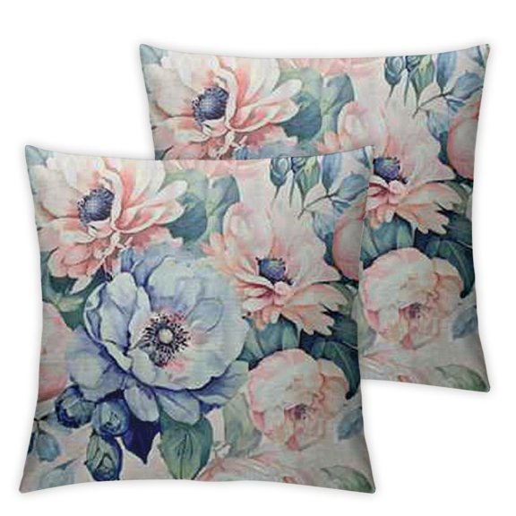 Cactus Succulent Plants Pillow Covers Watercolor Flower with Leaves Cushion Cover Home Decorative Pillow Case for Sofa Bed Decor (Succulent Plants)