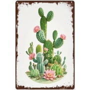Cactus Succulent Wall Art, Succulent Metal Sign, Cactus Decor, Metal Cactus And Metal Pictures, Southwestern Floral Decor, Cacti Lovers Gift, Rustic Farmhouse Decor 5.5x8 Inches