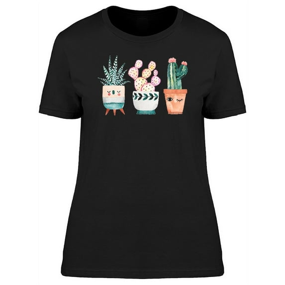 Cactus & Succulents Ethnic Pots T-Shirt Women -Image by Shutterstock, Female Large