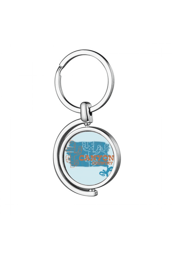 Cactus Succulents Potted Rotating Keychain Metal Keyring Holder