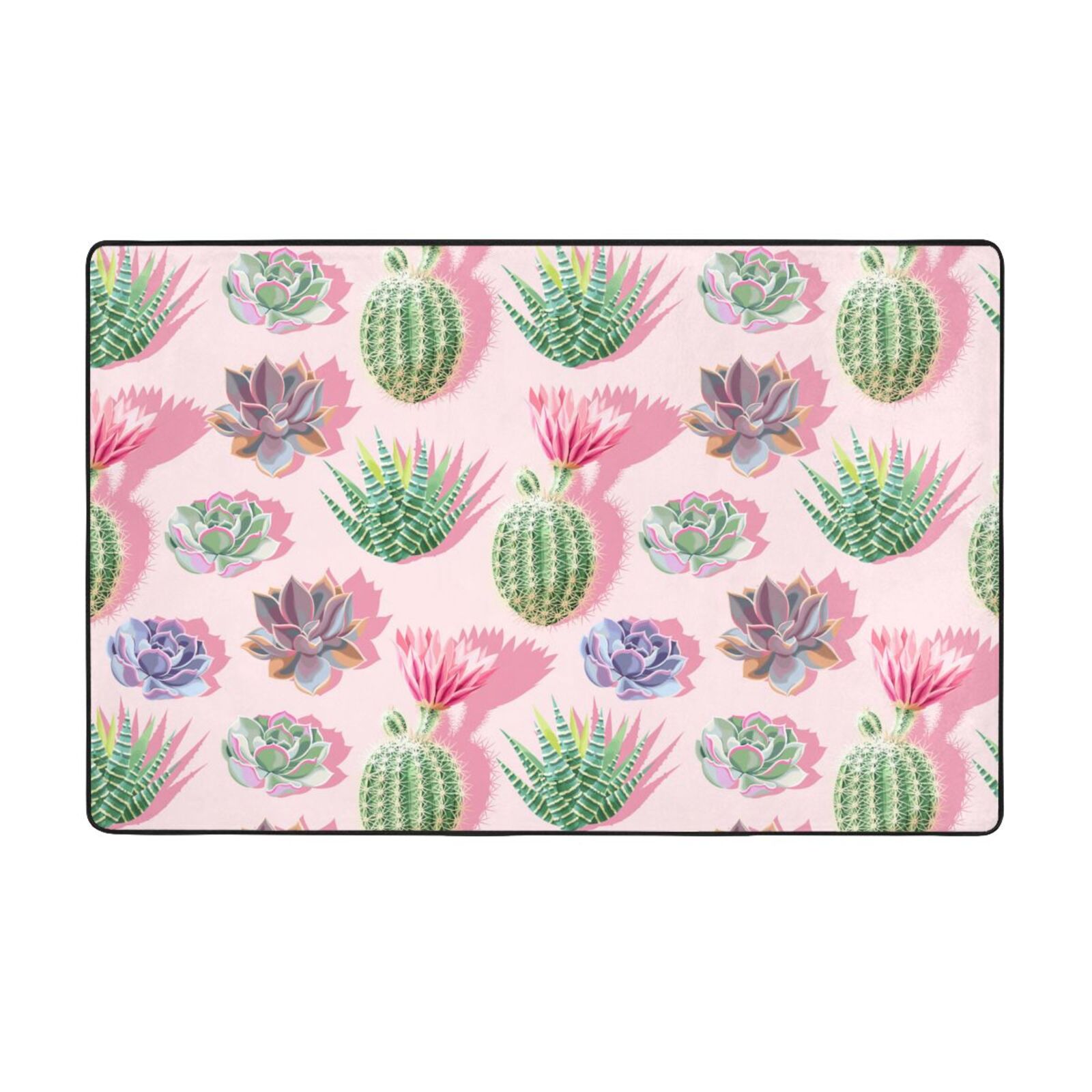 Cactus Succulents blooming Shaggy Area Rug, Rugs for Living Room ...