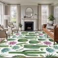 thumbnail image 1 of Cactus Summer Area Rugs 5'x7', Washable Small Throw Rugs for Laundry Room Playroom, Watercolor Tropical Botanical White Indoor Outdoor Rug Non-Slip Low Pile Carpet Runner Reversible Floor Mats, 1 of 8