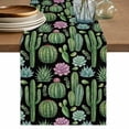 thumbnail image 1 of Cactus Summer Table Runner 72 Inches, Watercolor Tropical Botanical Black Bed Runner Dresser Scarves Tabletop for Indoor Outdoor Parties/Ceremony/Banquet, 14" x 72", 1 of 9