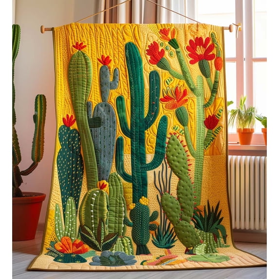 Cactus Sunburst Quilted Blanket - Walmart.com
