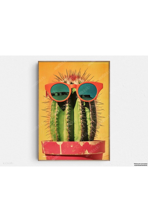 Cactus Sunglasses Quirky Fun Mid Century Modern Minimalist Design