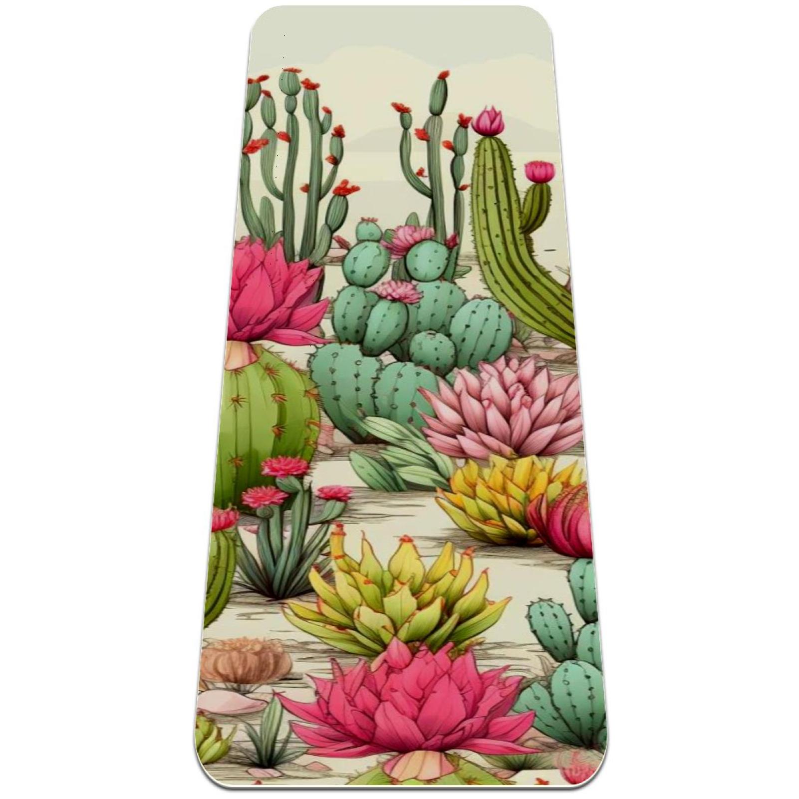 Cactus TPE Yoga Mat Exercise Mat for Yoga, Pilates, and Fitness