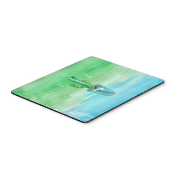 Cactus Teal and Green Watercolor Mouse Pad Hot Pad or Trivet