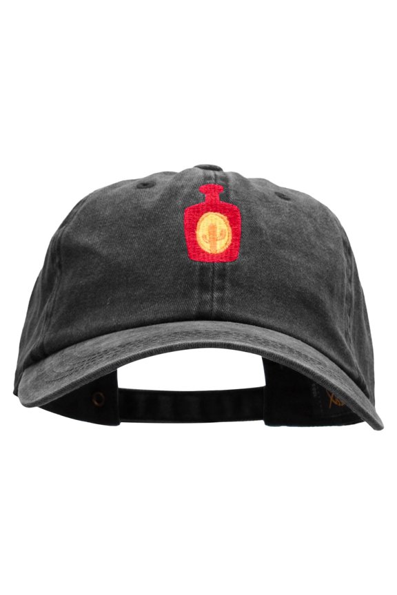 Cactus Tequila Bottle Embroidered Unstructured Cotton Cap - Black OSFM