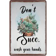 Cactus Theme Wall Decor Cactus Lovers Gift Rustic Farmhouse Sign Classroom Decor Succulent Teachers Gift Metal Tin Sign Poster Wall Plaque Garden Sign Flower Shop Sign 12x8 Inches