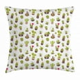 thumbnail image 1 of Cactus Throw Pillow Cushion Cover, Home and Garden Cactus Plants with Flowers Spiny Succulents Arizona Desert Growth, Decorative Square Accent Pillow Case, 18 X 18 Inches, Multicolor, by Ambesonne, 1 of 2