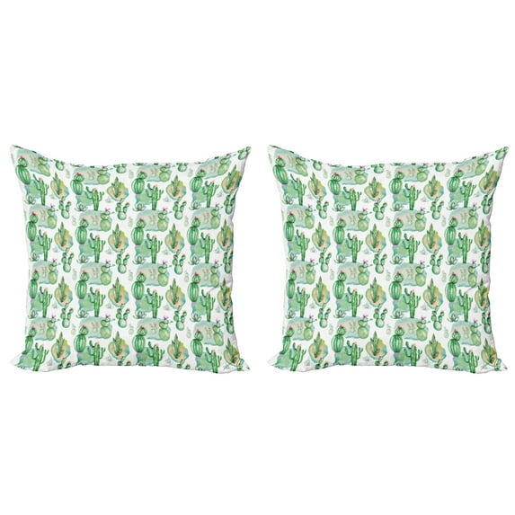 Ambesonne Cactus Throw Pillow Cover 2 Pack, Mexican Hot Summer Art, 16", Multicolor