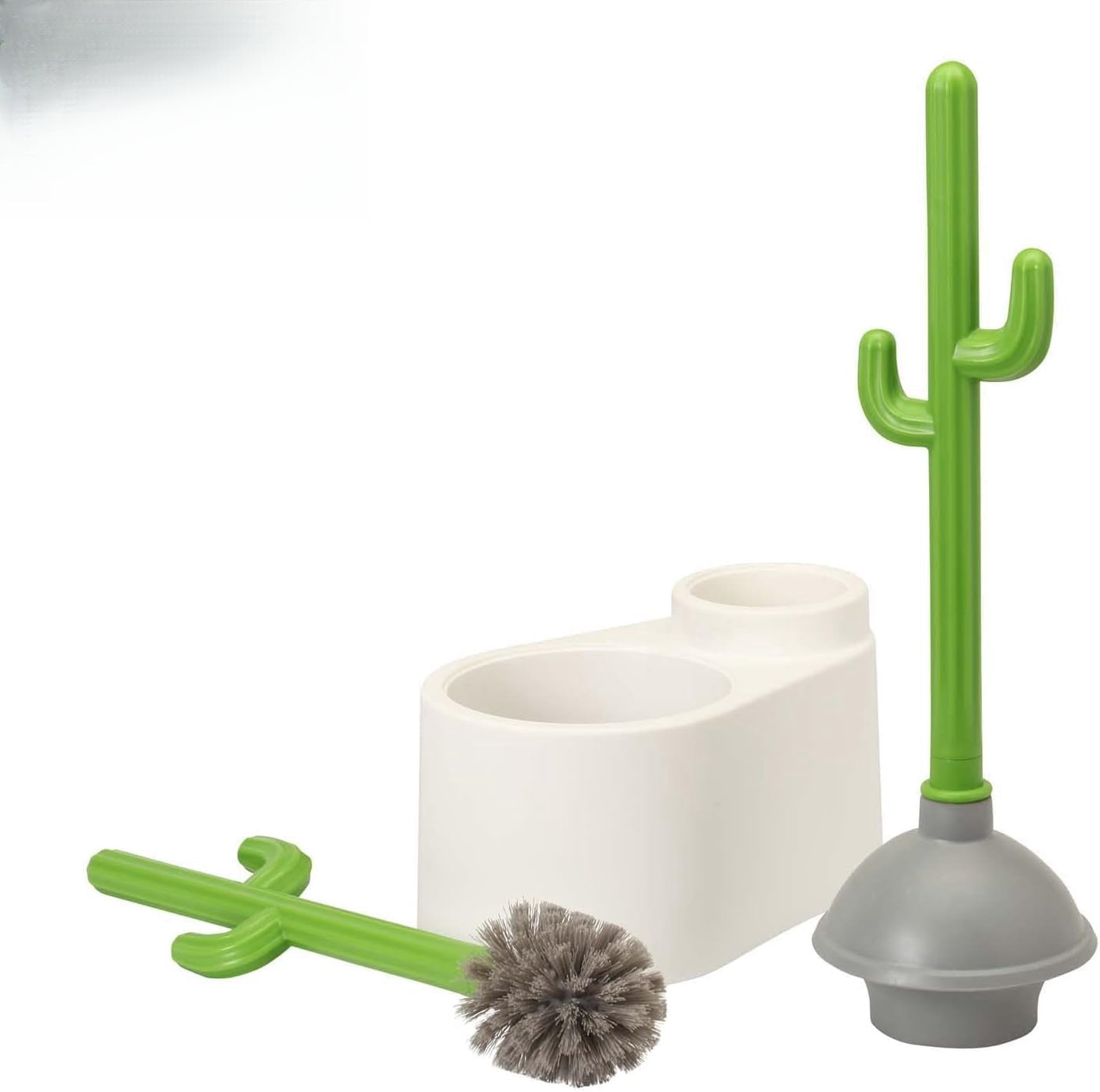 Cactus Toilet Plunger and Brush Set for Bathroom Cleaning - 1 Set