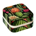 thumbnail image 1 of Cactus Travel Portable Square Jewelry Box Organizer for Rings, Earrings, Necklaces, Bracelets for Girls and Women, 1 of 6