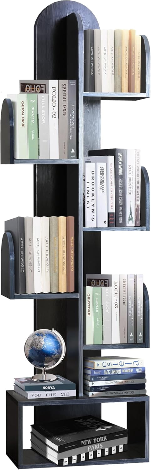 DOZILY Cactus Bookshelf - 5 Tier Wood Storage Rack For Books, Movies, Plants | Space-Saving Shelf For Living Room, Bedroom, Office - View #10